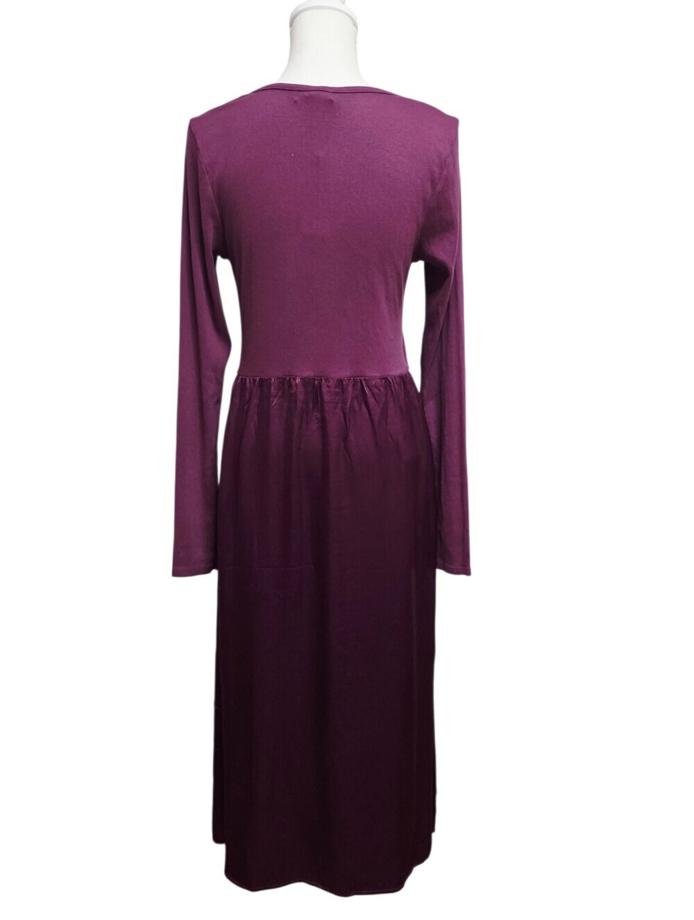 Michael Stars Sutton V-Neck Mixed Media Midi Dress Beetroot Medium NWT - Picture 5 of 9